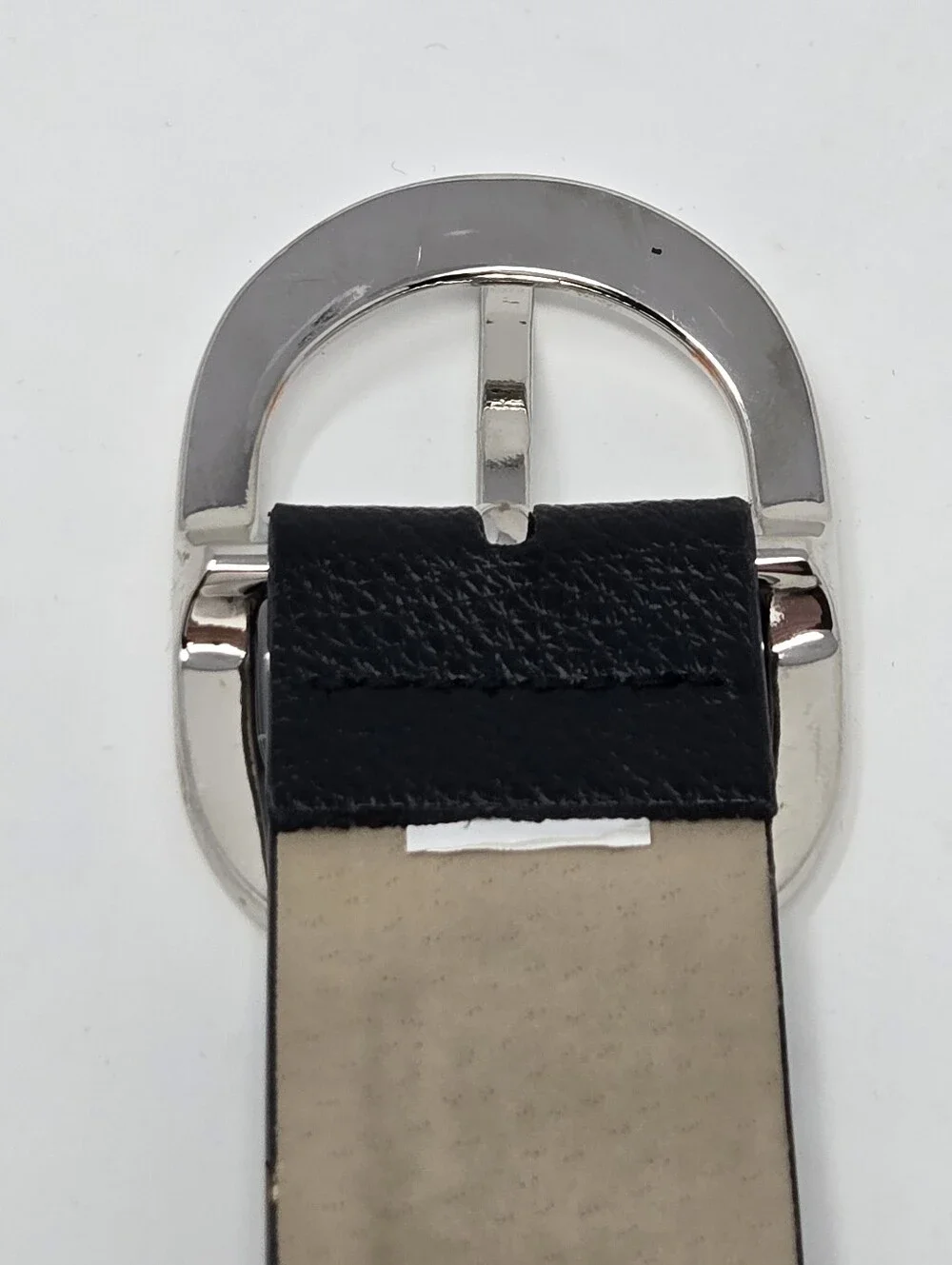 STEVE MADDEN BLACK FAUX LEATHER BELT OVAL SILVER BUCKLE WOMEN OS CLASSIC